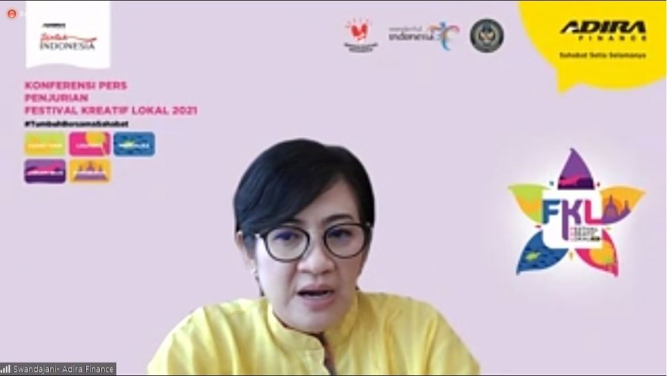 Swandajani Gunadi.dalam konfrensi pers Festival Kreatif Lokal 2021, Jumat (24/9/2021) (Suara/Hiromi)