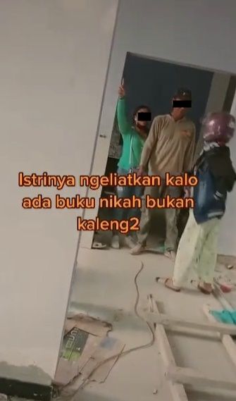 Viral Kuli Bangunan Dilabrak Istri. (TikTok)