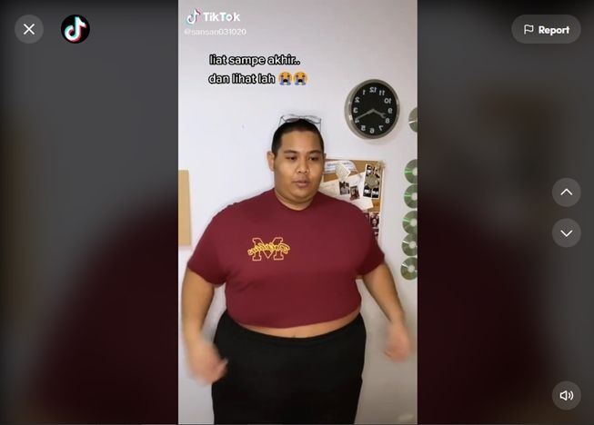 Tragedi seleb TikTok beli baju crop top, nggak bisa angkat tangan gara-gara ini. (TikTok/@sansan031020)