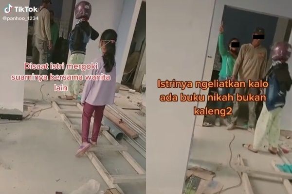 Viral Kuli Bangunan Dilabrak Istri. (TikTok)