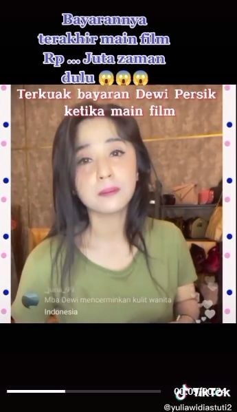 Unggahan soal Dewi Perssik [TikTok/@yuliawidiastuti2]