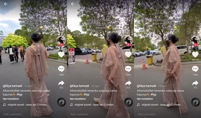 Baru Jadi Satu Jam sebelum Acara, Baju Wisuda Wanita Ini Jadi Perbincangan. (TikTok/@ekyahar)