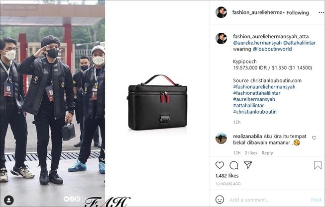 Tas mahal atta Halilintar dibilang mirip kotak bekal. (Instagram/@fashion_aureliehermansyah_atta)