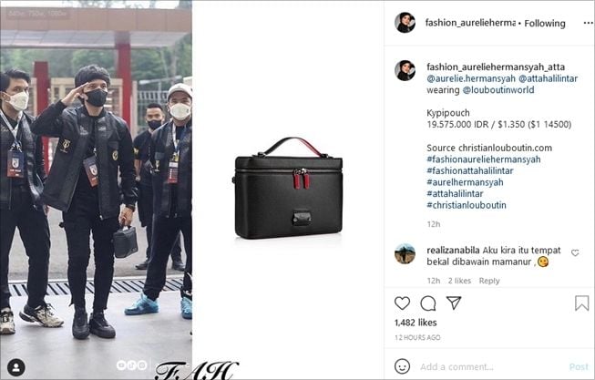 Tas mahal atta Halilintar dibilang mirip kotak bekal. (Instagram/@fashion_aureliehermansyah_atta)