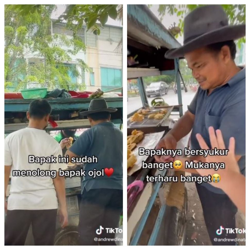 Penjual gorengan dapat rezeki (TikTok @andrewdinata)