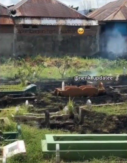 Viral anak bakar kuburan ayah karena kecewa pembagian warisan. Setelah kuburan dibakar, nisan kuburan dipecahkan. Hal itu membuat beberapa kuburan di sekitar itu juga terbakar.