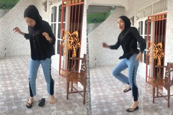 Viral Sikap Manis Adik Ambilkan Sandal Kakak. (TikTok)