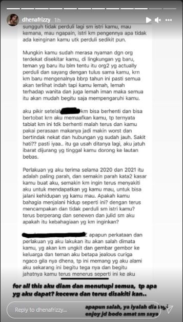 Isi email Dhena Devanka untuk Jonathan Frizzy (instagram.com)