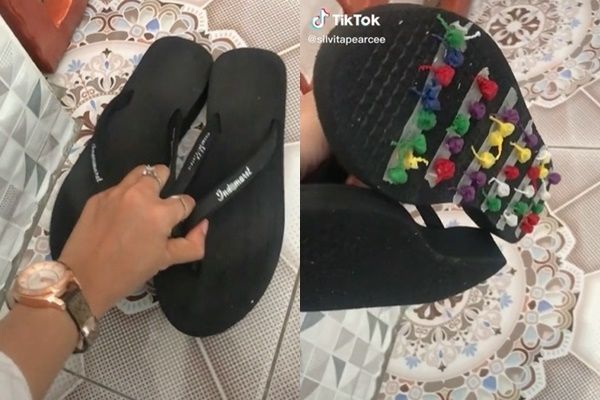 Viral Sikap Manis Adik Ambilkan Sandal Kakak. (TikTok)