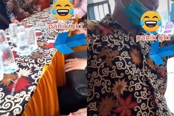 Bapak-bapak Insecure Pas Lihat Taplak Meja. (TikTok)