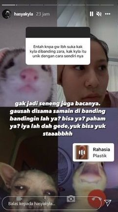 Postingan kaka Zara, Hasyakyla (instagram.com)