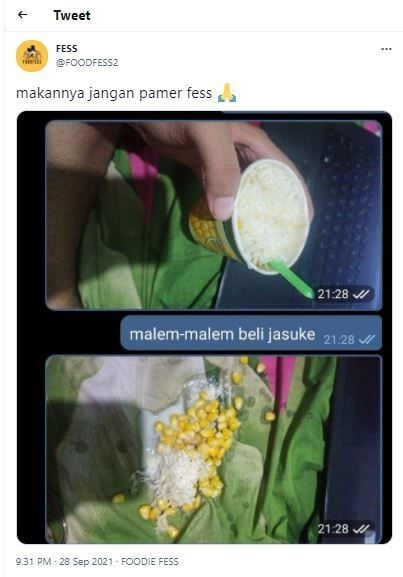 Pamer jasuke (Twitter @FOODFESS2)