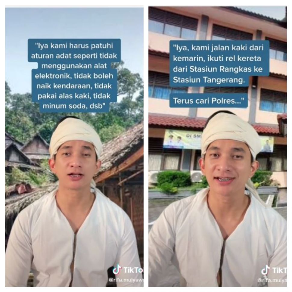 Warga Baduy Dalam tepati janji (TikTok @rifa.mulyawan)