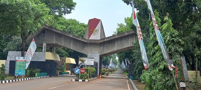 Penampakan pintu masuk Monumen Pancasila Sakti di Lubang Buaya, Jakarta Timur. (Suara.com/Arga)