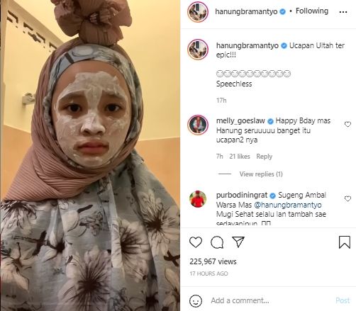 ucapan ulang tahun untuk anak Hanung Bramantyo (instagram.com)