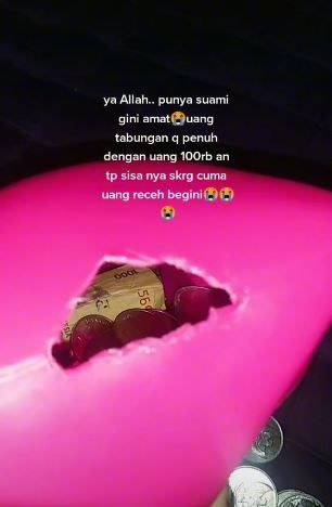 Istri syok lihat tabungan dibobol suami sendiri. (Tiktok)