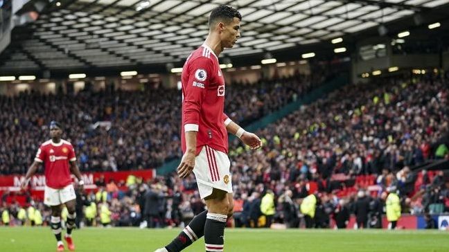 Cristiano Ronaldo marah-marah usai laga MU vs Everton (dok AP/Dave Thompson)