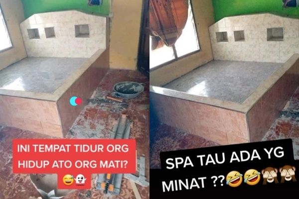 Viral Bentuk Tempat Tidur Bikin Melongo. (TikTok)