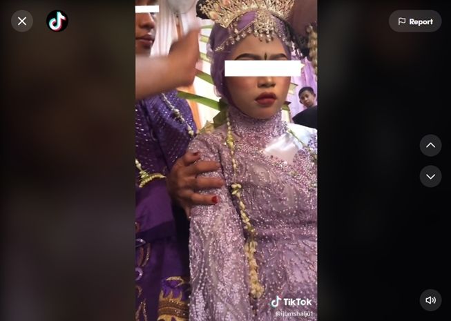 Viral pengantin wanita pingsan saat menikah, ideonya ramai diserbu orang luar. (TikTok)