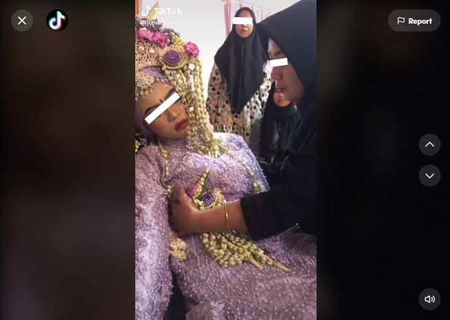 Viral pengantin wanita pingsan saat menikah, ideonya ramai diserbu orang luar. (TikTok)