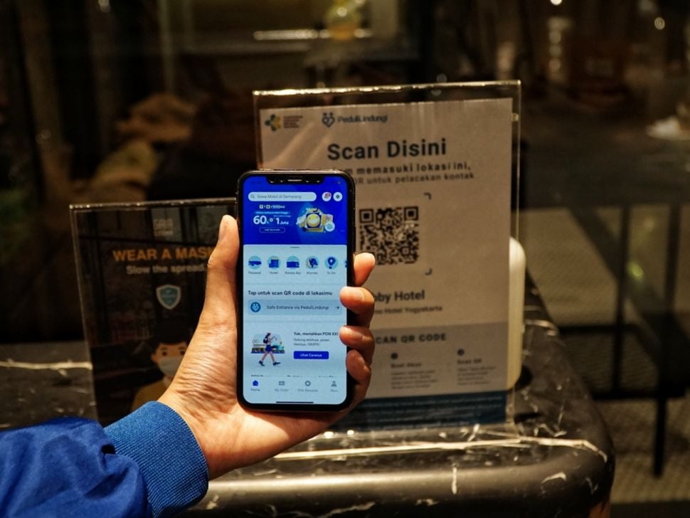 PeduliLindungi kini tersedia di aplikasi Tiket.com. [Dok Tiket.com]