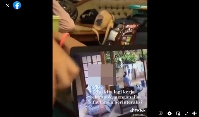 Viral cewek kumpul kerja kelompok, video yang ditonton bikin heran. (Facebook)