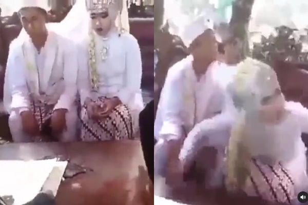 Viral Detik-detik Horor Pengantin Wanita Muntah Darah Saat Akad Nikah. (Instagram/@kamerapengawas.id)