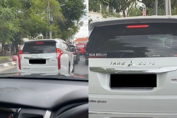 Viral Merek Mobil Ini Diganti Tulisan yang Bikin Salfok. (TikTok)