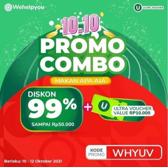 Fitur jual beli makanan dari aplikasi Wehelpyou Eat & Sell yang baru diluncurkan turut memeriahkan kampanye 10.10 dengan menghadirkan penawaran potongan harga 99% sampai dengan Rp 50.000.