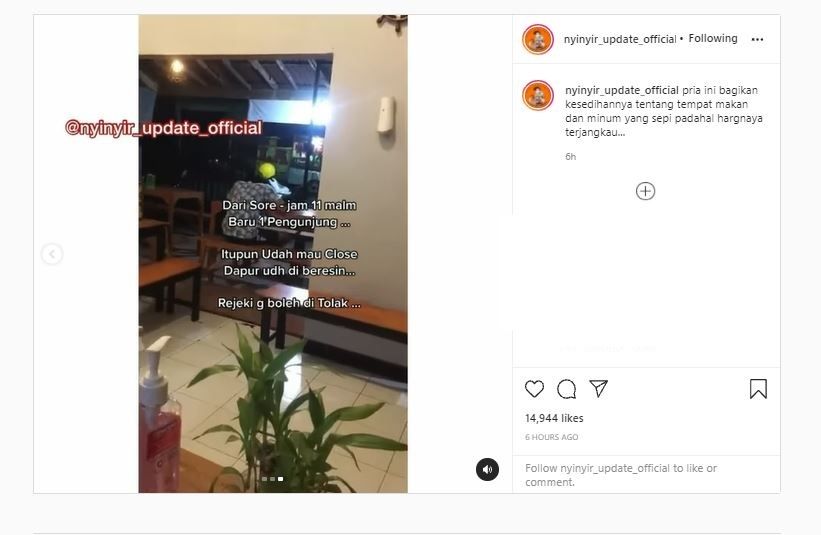 Warung makan sepi (Instagram @nyinyir_update_official)