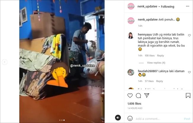 Pria diomeli istri karena beli pembalut kemalahan, langsung ngeles begini. (Instagram/@nenk_updatee)