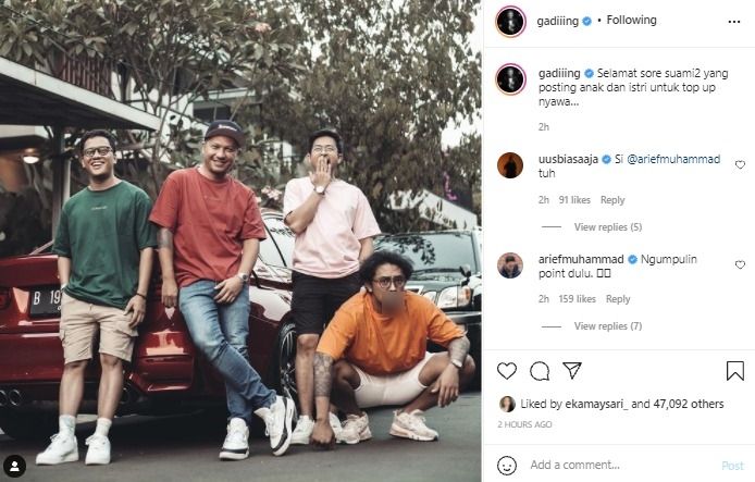 Postingan Gading Marten (instagram.com)
