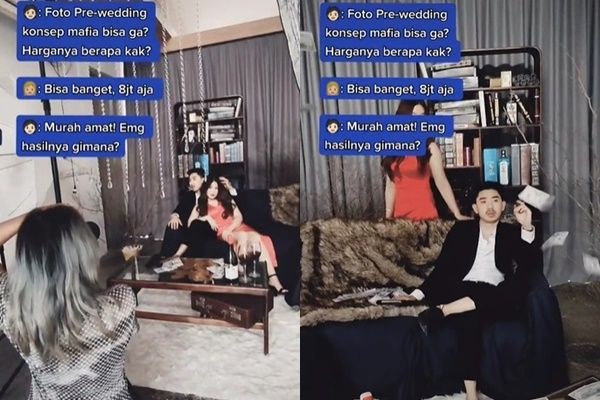 Viral Prewedding Konsep Mafia Rp 8 Juta Bikin Syok. (TikTok)