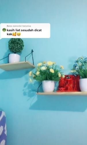 Cara mudah cat tembok tanpa pakai kuas. (Tiktok)