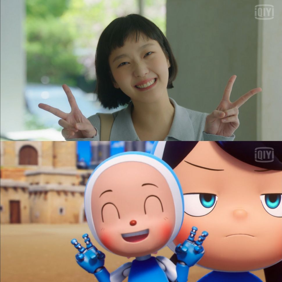 Yumi dan sel Yumi sedang pura-pura bahagia. (iQiyi)