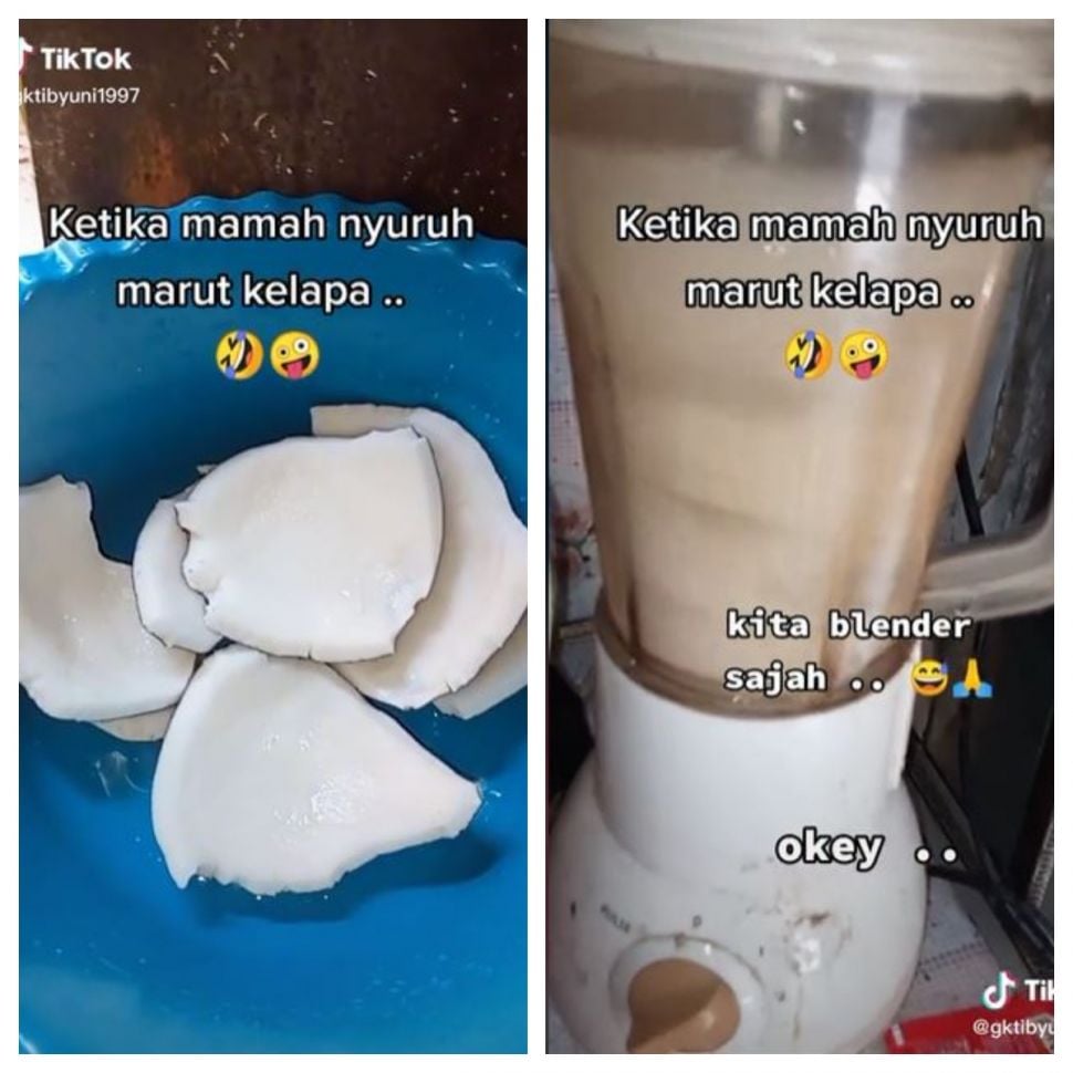 Membuat santan praktis (TikTok @gktibyuni1997)