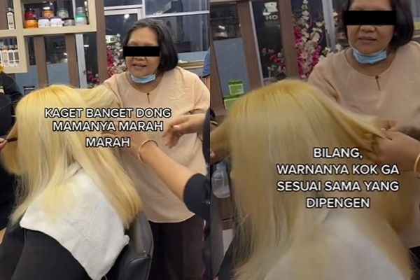 Viral Ibu Emosi di Salon Gegara Rambut Anak Jadi Begini. (TikTok)