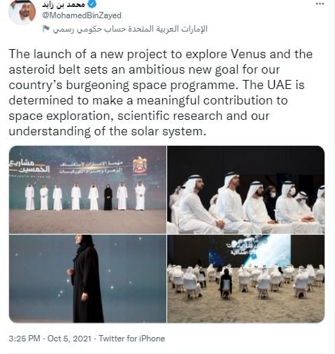 Misi UEA  ke Venus dan sabuk asteroid. [Twitter]