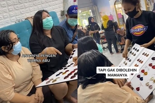 Viral Ibu Emosi di Salon Gegara Rambut Anak Jadi Begini. (TikTok)