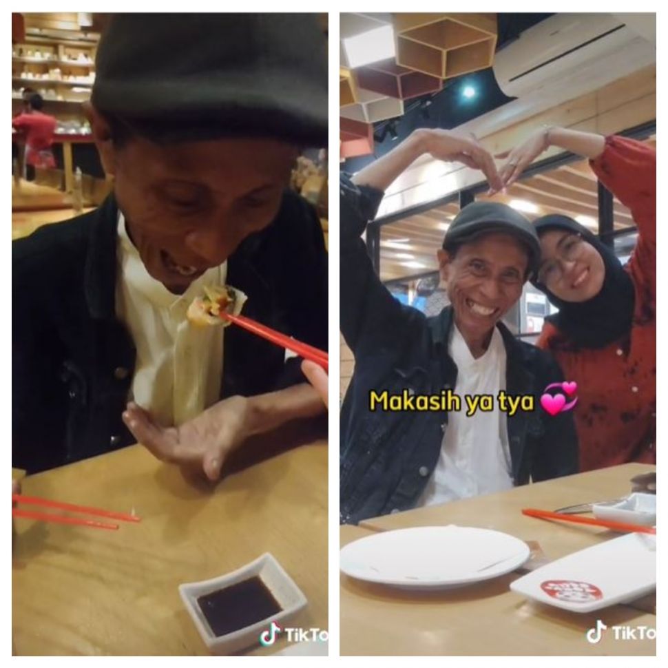 Diajak anak makan sushi (TikTok @babehojol)