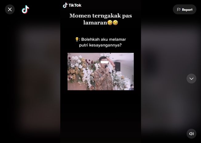 Viral pria bikin plot twist tak terduga saat lamaran. (TikTok/@asynrs)