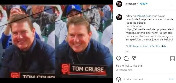 Tom Cruise. (Instagram/@eitmedia)