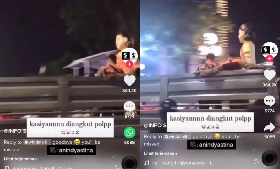 Boneka Squid Game diangkut Satpol PP Surabaya (TikTok)