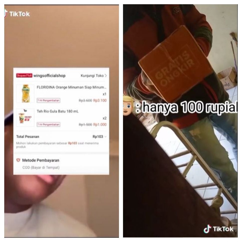 Beli 2 minuman kemasan Rp100 (TikTok @nbl74)