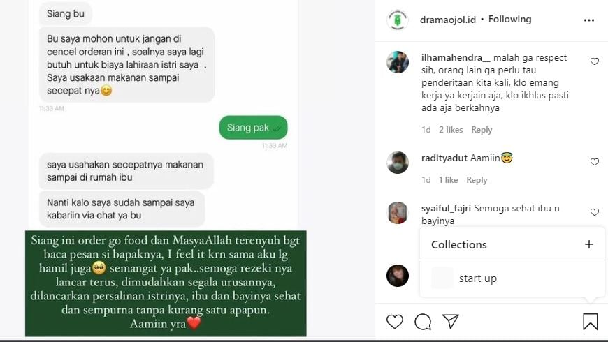 Driver ojol minta tak batalkan orderan. (Instagram/@dramaojol.id.)