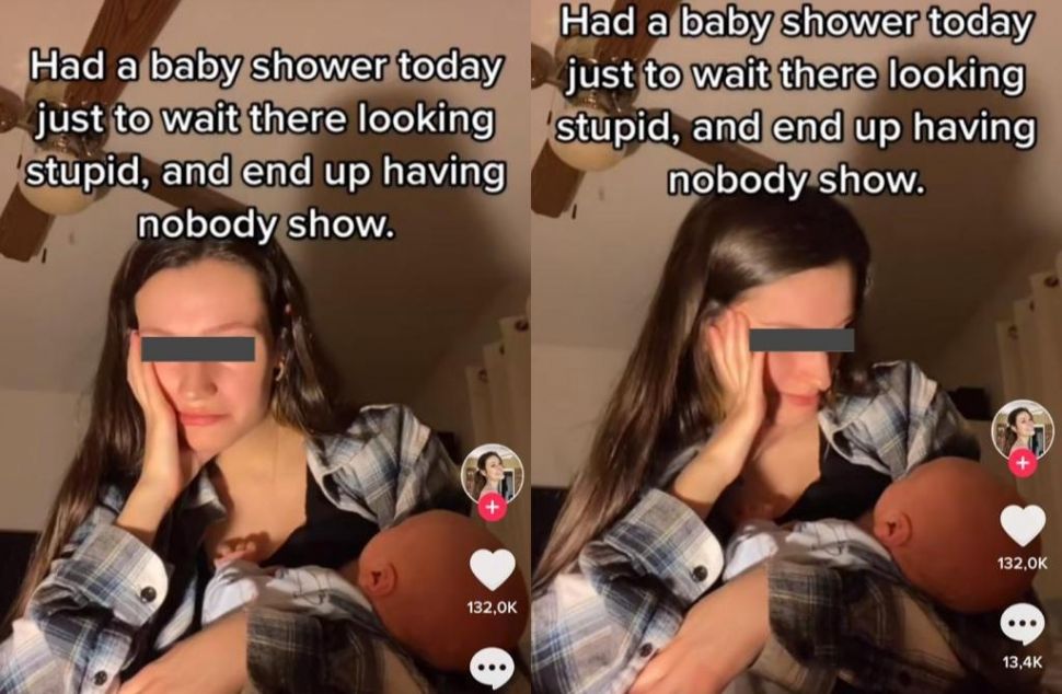 Sedih, Ibu Muda Menangis Tak Ada yang Hadir di Acara Baby Shower (TikTok)