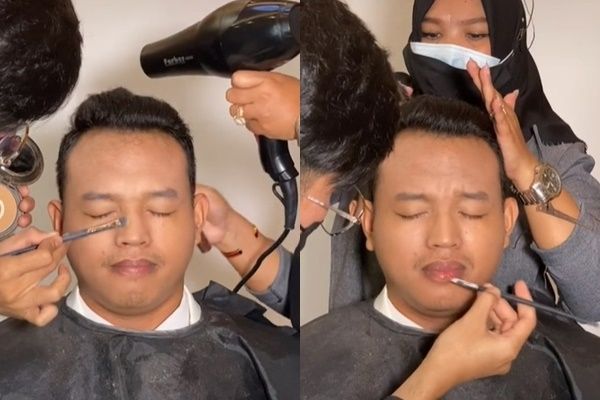 MUA Make Up Pengantin Pria Anti Menor. (TikTok)