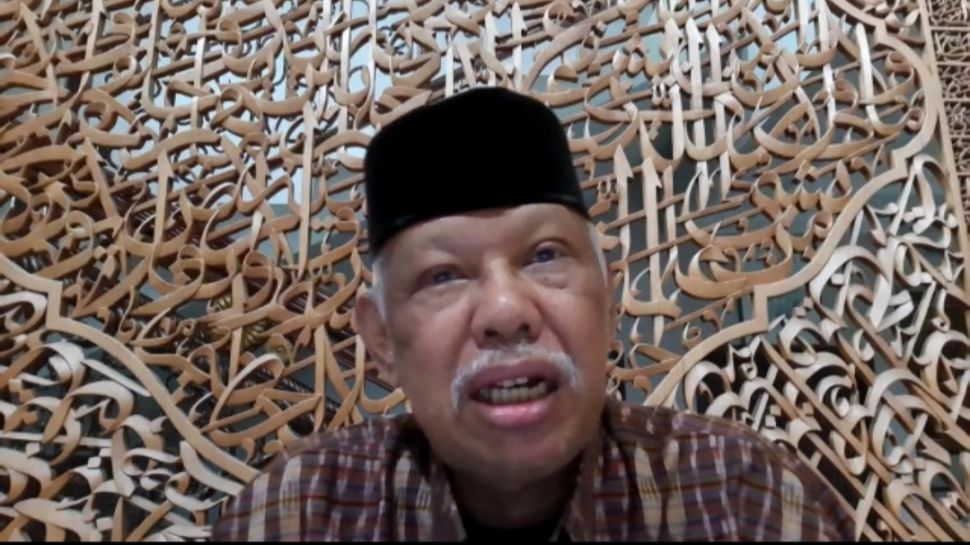 Guru besar UIN Syarif Hidayatullah, Azyumardi Azra (Dibik layar/Bagaskara)