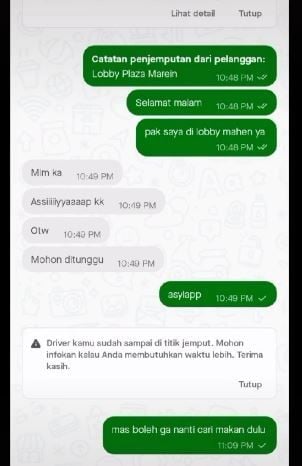 Wanita ajak driver ojol makan malam berduaan. (Tiktok)