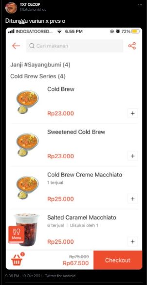 Salah Input Gambar di Aplikasi Ojol, Foto Menu Kopi Ini Bikin Publik Ngelus Dada. (Twitter/txtdronlshop)